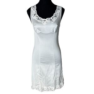 GL’AMOUR MOLYCLAIRE Vintage Ivory Lace Slip Nightie Negligee Lingerie 36 *Flaw